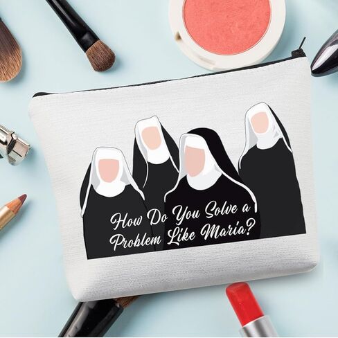 CMNIM The Sound of Inspired Music Makeup Bag How Do You Solve a Problem Like Maria Quote Musical Theatre Gifts For Broadway Fans Accessory Pouch (Maria Quote Makeup Bag) in Saudi Arabia