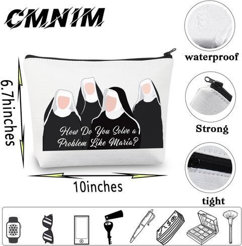 CMNIM The Sound of Inspired Music Makeup Bag How Do You Solve a Problem Like Maria Quote Musical Theatre Gifts For Broadway Fans Accessory Pouch (Maria Quote Makeup Bag) in Saudi Arabia
