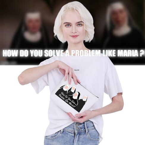CMNIM The Sound of Inspired Music Makeup Bag How Do You Solve a Problem Like Maria Quote Musical Theatre Gifts For Broadway Fans Accessory Pouch (Maria Quote Makeup Bag) in Saudi Arabia