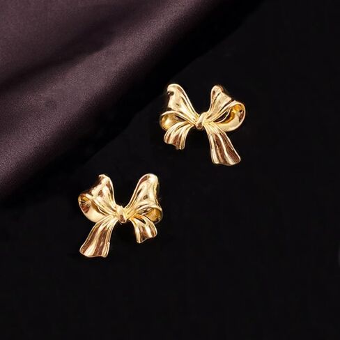 أقراط LOKLIFFAI من الفضة الإسترلينية عيار 925 على شكل فيونكة للنساء والفتيات أقراط على شكل شريط مجوهرات in Kuwait