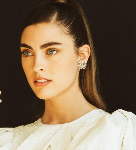 أقراط LOKLIFFAI من الفضة الإسترلينية عيار 925 على شكل فيونكة للنساء والفتيات أقراط على شكل شريط مجوهرات in Kuwait