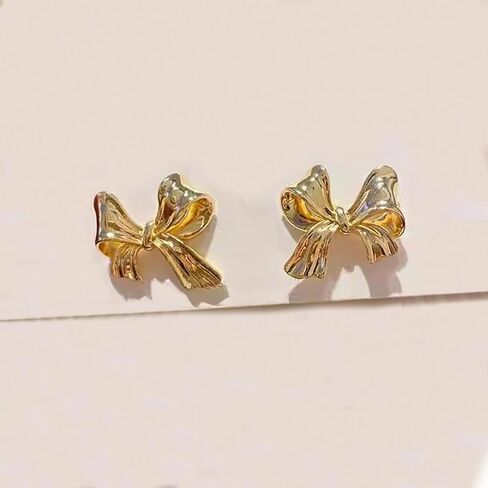 أقراط LOKLIFFAI من الفضة الإسترلينية عيار 925 على شكل فيونكة للنساء والفتيات أقراط على شكل شريط مجوهرات in Kuwait