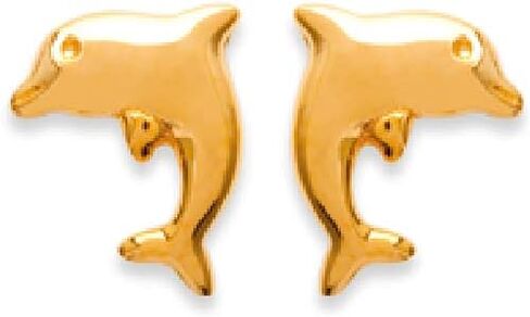 أقراط Mystigold Dolphin مضادة للحساسية للنساء من الروديوم المطلي بالفضة الإسترليني عيار 925 أو مطلية بالذهب عيار 18 قيراط I أقراط من الفضة الاسترليني Dolphin للفتيات I أقراط بيان I أقراط مسمارية لطيفة للأطفال I أقراط صيفية I أقراط هاواي للمراهقين in Kuwait