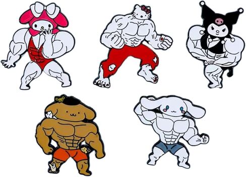 5 قطعة الكرتون مضحك كيتي بروش دبابيس للبالغين لطيف دبابيس سترات مزخرفة بالمينا لحقيبة الظهر الملابس جاكيتات القبعات هدية للأطفال النساء in Kuwait