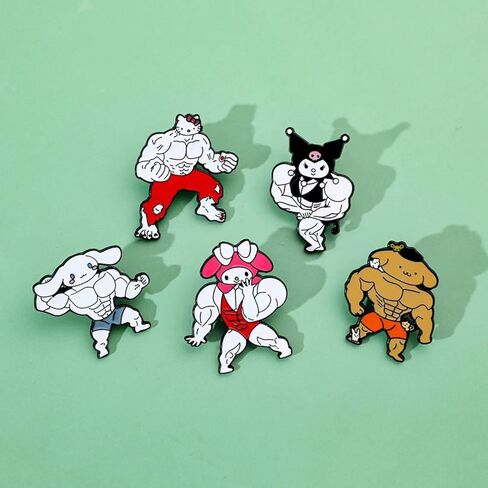 5 قطعة الكرتون مضحك كيتي بروش دبابيس للبالغين لطيف دبابيس سترات مزخرفة بالمينا لحقيبة الظهر الملابس جاكيتات القبعات هدية للأطفال النساء in Kuwait