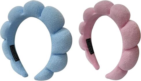 2 Pack Wash Face Spa Headband，Microfiber Fluffy Bowtie Shower Headband for Women Prevent Liquids from Spilling Down Your Hair in Saudi Arabia