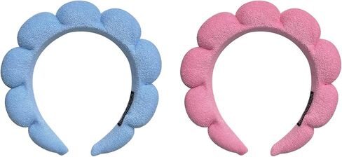 2 Pack Wash Face Spa Headband，Microfiber Fluffy Bowtie Shower Headband for Women Prevent Liquids from Spilling Down Your Hair in Saudi Arabia