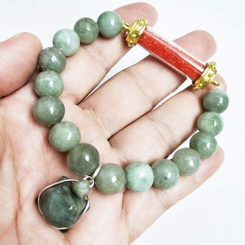 تميمة بوذا اليشم الأخضر الطبيعي طول العمر السلحفاة التايلاندية سوار للنساء الرجال سحر الصف الإسورة مع قلادة نادرة المقدسة ساريرا فرا تاث الأحمر ساكياموني الآثار قوية حظا سعيدا الازدهار النجاح in Kuwait