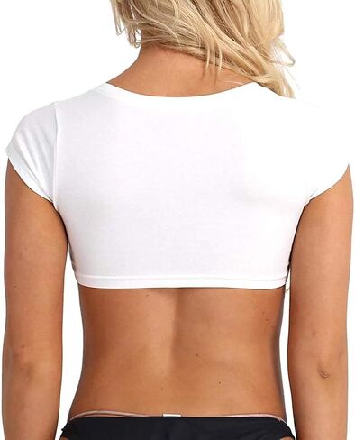 ZTie Women's Short Sleeve Crop Tops Funny Cotton T-Shirts Cami Yes Daddy Bedroom Lingerie Babydoll Cosplay Costume in Saudi Arabia