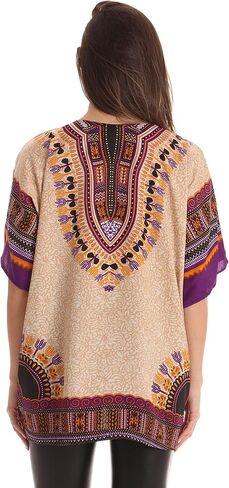 Riviera Sun Dashiki Shirt for Women with Pockets African Tribal Print Boho Top in Saudi Arabia