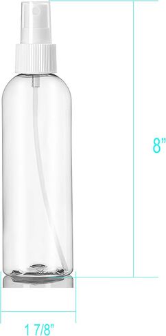 زجاجات رذاذ بلاستيكية شفافة سعة 8 أونصة من إل جي ديلز، زجاجات رش بيضاء ناعمة قابلة لإعادة الملء للزيوت العطرية والعطور والسفر، عبوة من 16 قطعة، مصنوعة في الولايات المتحدة الأمريكية in Kuwait