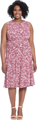 London Times Women's Floral Printed Sleeveless Midi Dress in Kuwait