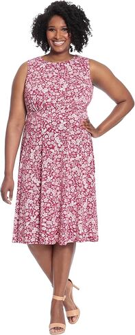 London Times Women's Floral Printed Sleeveless Midi Dress in Kuwait