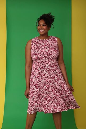 London Times Women's Floral Printed Sleeveless Midi Dress in Kuwait