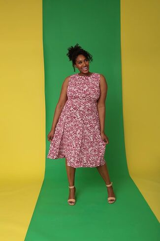 London Times Women's Floral Printed Sleeveless Midi Dress in Kuwait