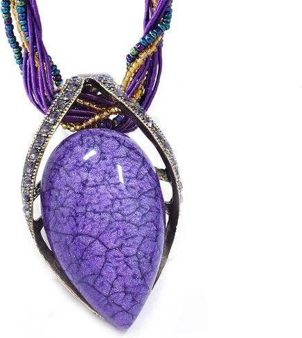 BG&WLing Retro Vintage Bohemian Collar Necklace for Women Boho Teardrop Turquoise Rhinestone Pendant Collars Fashion Jewelry Gifts for Girls Mom Grandmother Aunt in Saudi Arabia