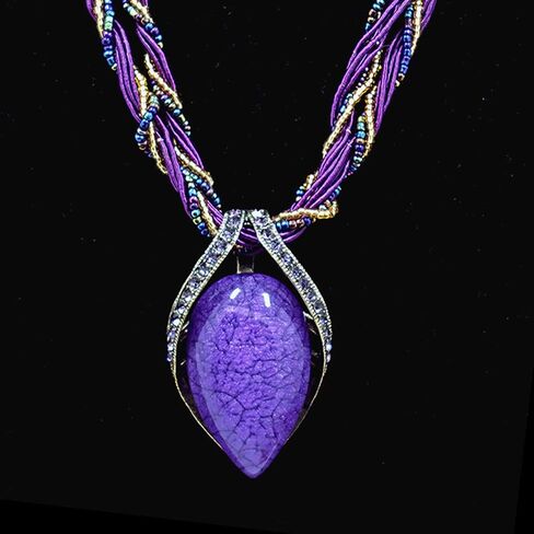 BG&WLing Retro Vintage Bohemian Collar Necklace for Women Boho Teardrop Turquoise Rhinestone Pendant Collars Fashion Jewelry Gifts for Girls Mom Grandmother Aunt in Saudi Arabia