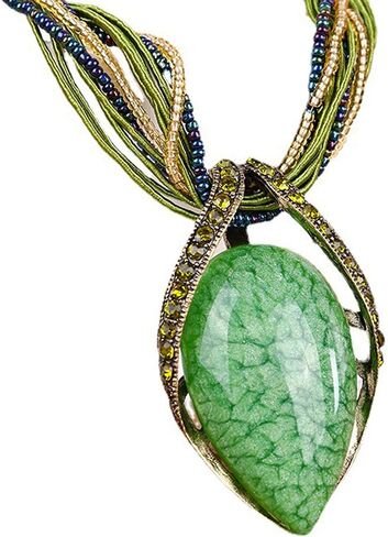 BG&WLing Retro Vintage Bohemian Collar Necklace for Women Boho Teardrop Turquoise Rhinestone Pendant Collars Fashion Jewelry Gifts for Girls Mom Grandmother Aunt in Saudi Arabia