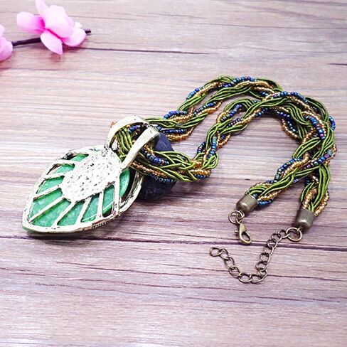 BG&WLing Retro Vintage Bohemian Collar Necklace for Women Boho Teardrop Turquoise Rhinestone Pendant Collars Fashion Jewelry Gifts for Girls Mom Grandmother Aunt in Saudi Arabia