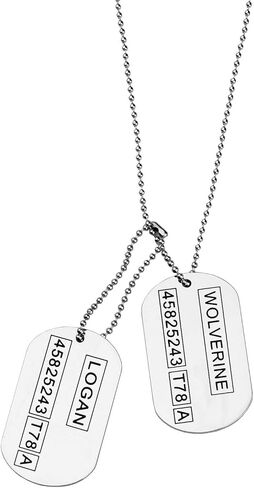 Wolverine Logan 2 sided Dog Tags Stainless Steel Military Pendant Necklace in Saudi Arabia
