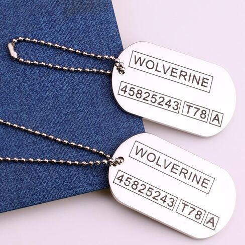 Wolverine Logan 2 sided Dog Tags Stainless Steel Military Pendant Necklace in Saudi Arabia