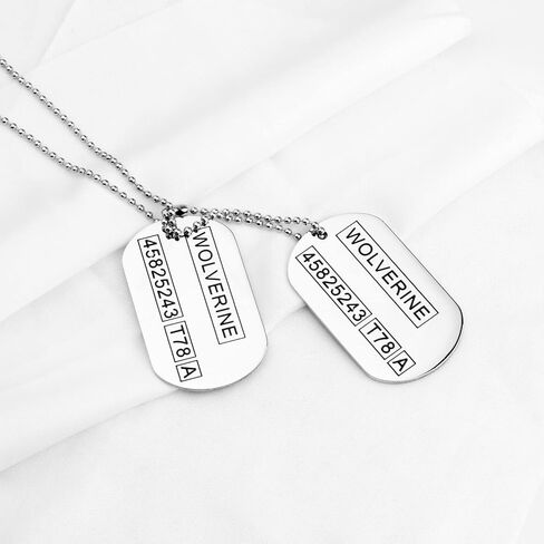 Wolverine Logan 2 sided Dog Tags Stainless Steel Military Pendant Necklace in Saudi Arabia