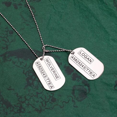 Wolverine Logan 2 sided Dog Tags Stainless Steel Military Pendant Necklace in Saudi Arabia