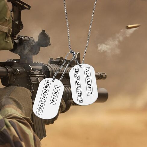 Wolverine Logan 2 sided Dog Tags Stainless Steel Military Pendant Necklace in Saudi Arabia