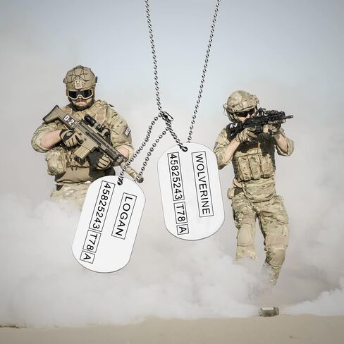 Wolverine Logan 2 sided Dog Tags Stainless Steel Military Pendant Necklace in Saudi Arabia