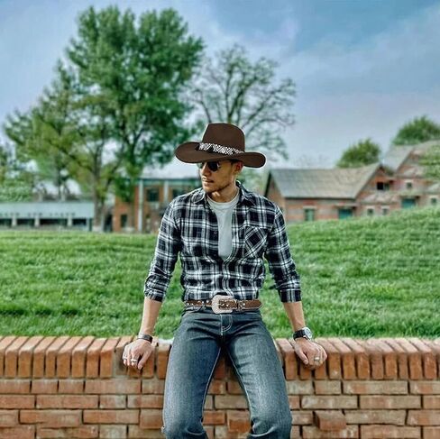 حزام فيكودا رعاة البقر الغربي منقوش - أحزمة من جلد البولي يوريثان مع إبزيم فيروزي للنساء والرجال in Kuwait