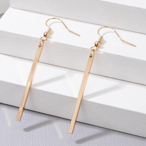 Long Vertical Bar Drop Dangle Earrings 18K Gold Plated/Silver Filled Earrings Minimal Bar Earrings Dainty Geometric jewelry for Women Girls in Kuwait