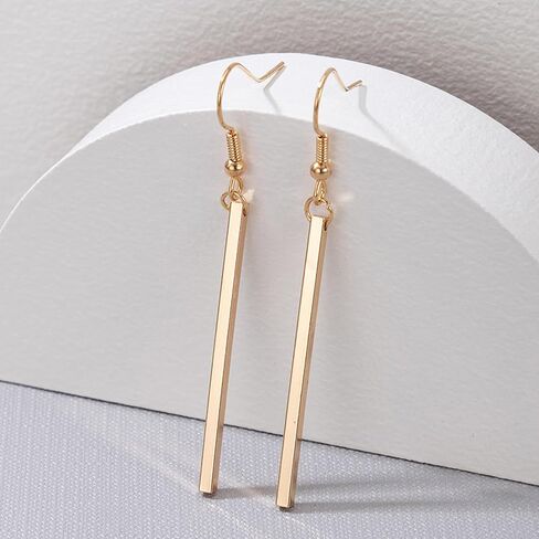 Long Vertical Bar Drop Dangle Earrings 18K Gold Plated/Silver Filled Earrings Minimal Bar Earrings Dainty Geometric jewelry for Women Girls in Kuwait