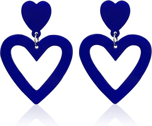 Acrylic Double Heart Earrings Dangling Heart Drop Earrings for Women Love Heart Dangle Earrings Valentine's Day Mother's Day Gift Jewelry Accessories in Kuwait