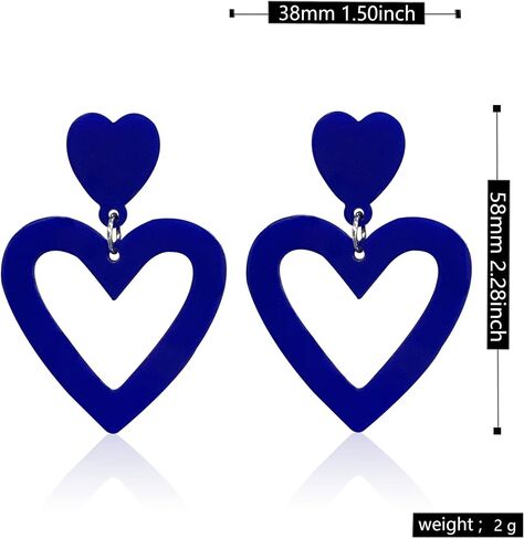 Acrylic Double Heart Earrings Dangling Heart Drop Earrings for Women Love Heart Dangle Earrings Valentine's Day Mother's Day Gift Jewelry Accessories in Kuwait