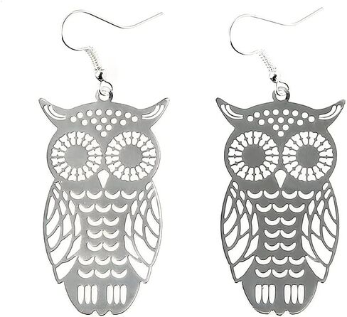 Owl Dangle Earrings Boho Hollow Filigree Copper Butterfly Moth Mushroom Patterned Disc Drop Earrings For Women Jewelry in Kuwait