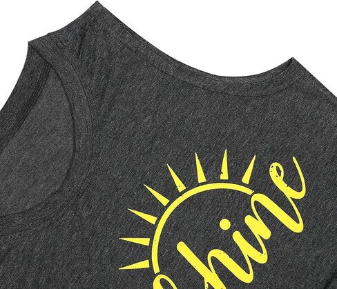 TAOHONG Hello Sunshine تانك القمم المرأة لطيف قمصان بلا أكمام الصيف الشاطئ عطلة سترة المحملة in Kuwait