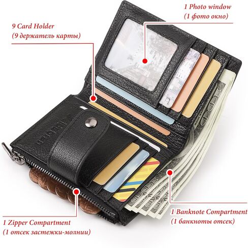 ALDBRAN ® Smart Trackable Wallet for Men with Alarm - Slim Cowhide Soft Leather Mens Wallet with 10 Credit Card Slots & Zipper Coin Pocket - RFID Protected Anti Lost Gps Wallet in Saudi Arabia