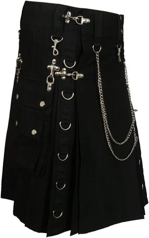 Fashion Gothic Kilt With Silver Chains in Kuwait