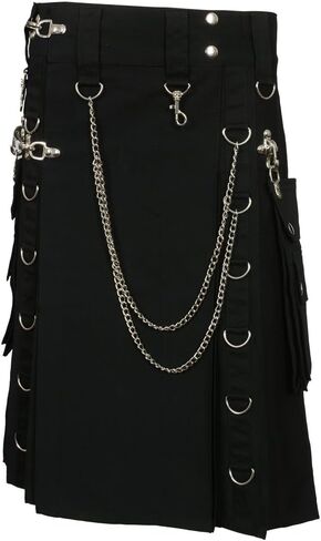 Fashion Gothic Kilt With Silver Chains in Kuwait