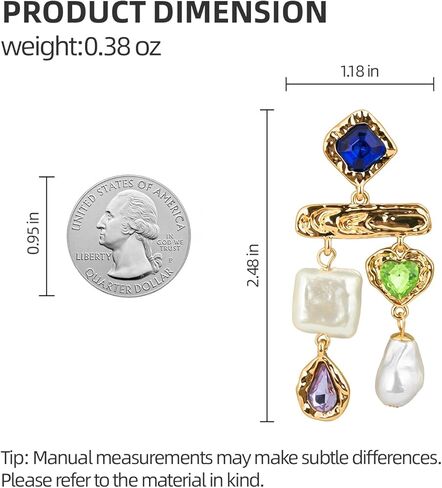 قرط من اللؤلؤ الباروكي مع حجر الراين الأوجه كابوشون، قطرة أذن فاخرة منصهرة مع أحجار كريمة ملونة للنساء، أقراط معدنية متدلية للحفلات in Kuwait