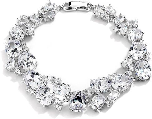 سوار مارييل للعرائس والزفاف مع زركونيا مكعب متعدد الأشكال، مثالي للعرائس أو أم العروس in Kuwait