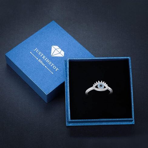 JUSTKIDSTOY خاتم عين الشر 925 فضة خواتم تركية للنساء مجوهرات عين الشر هدايا لصديقة الأم in Kuwait