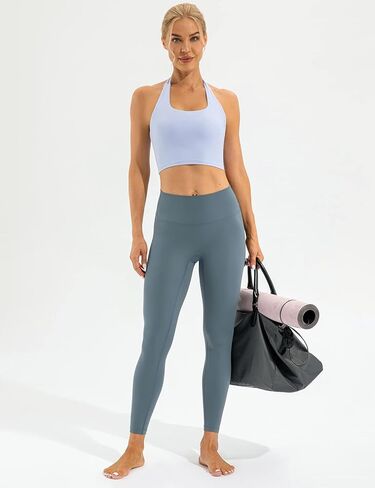 Ukaste Women's Halter Ruched Backless Sports Yoga Bra Longline Workout Crop Bras Tops in Kuwait