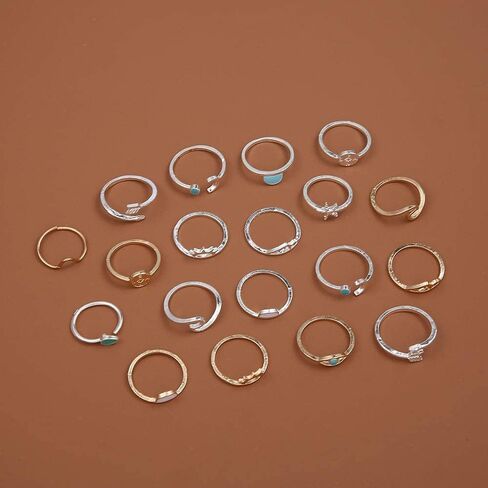 YOOESTORES82 Knuckle Stackable Ring Set for Women Girls.Boho Turquoise Star Moon Midi Finger Rings Set Vintage Peak Sea Stacking Joint Ring Sets in Kuwait