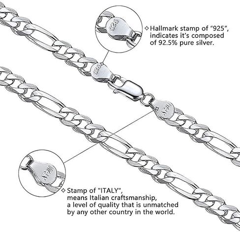 Savlano 925 Sterling Silver 1.5mm Solid Italian Rope Diamond Cut Twist Link Chain Necklace With a Gift Box For Men & Women - Made in Italy in Saudi Arabia
