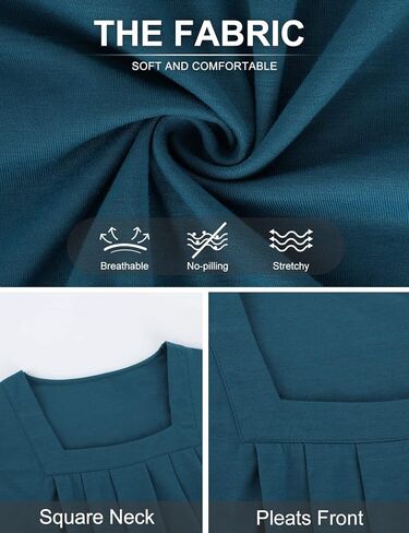 بلوزات نسائية صيفية ذات رقبة مربعة ومطويات وفضفاضة بدون أكمام من Viracy in Kuwait