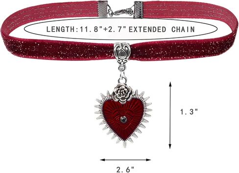 Gothic Style Eye Heart Pendant Velvet Choker Necklace for Woman Girls in Saudi Arabia