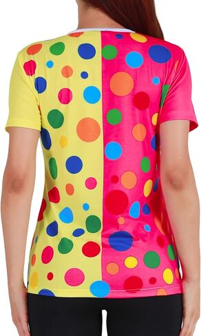 Funny World Women's Clown T-Shirt Graphic Short Sleeve Halloween Costume in Saudi Arabia