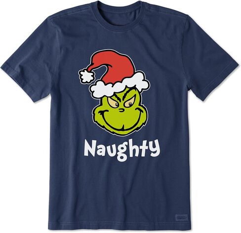 Life is Good Naughty Grinch Cotton tee, Shortsleeve Graphic Crewneck T-Shirt in Saudi Arabia
