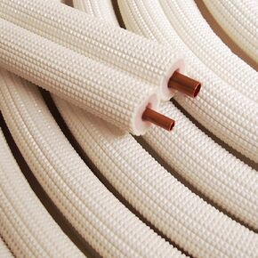 Insulated Copper Coil Line Set - White (1/4" - 5/8" 35FT, White)